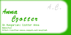 anna czotter business card